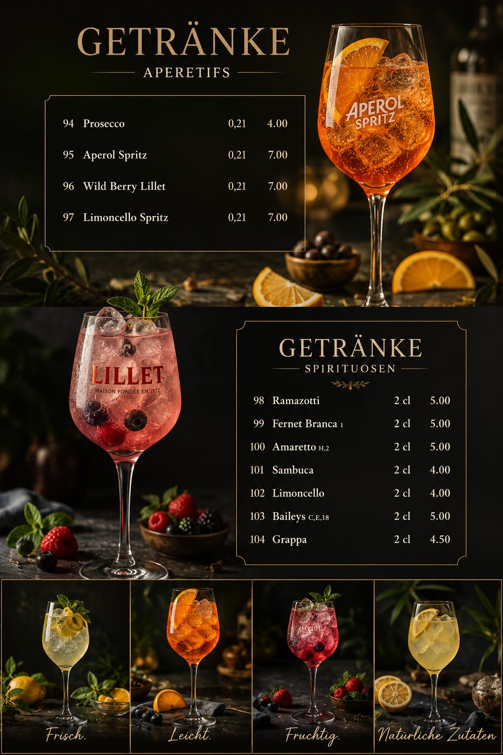 Aperitifs & Spirituosen